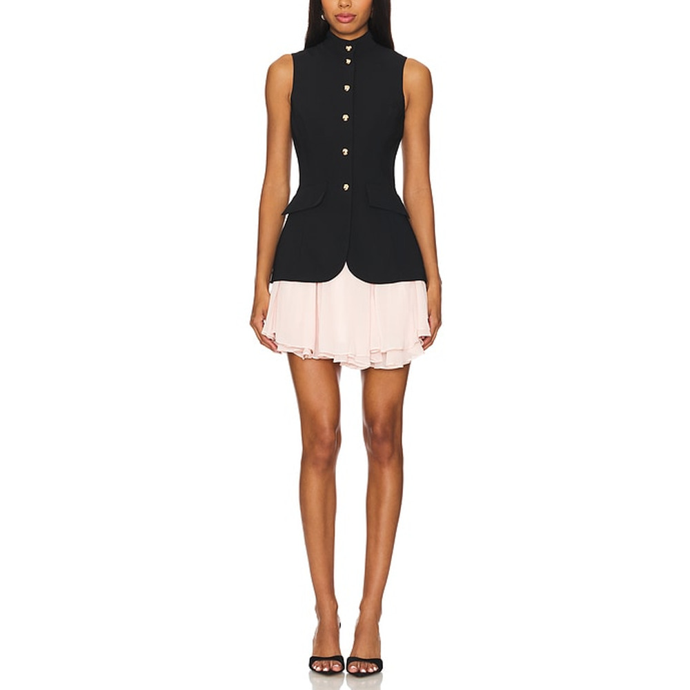 Amanda Uprichard x Revolve 'Justine' Black Polyester Dress Size S